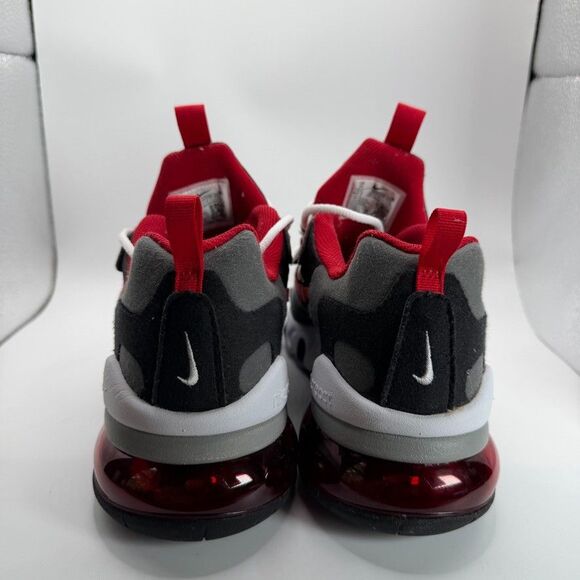 Nike Air Max 270 React GS Shoes Kids Size 7 Gray Red Black Cushioned BQ0103-011 - Picture 9 of 13